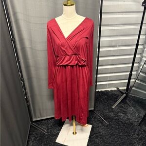 Elegant Red Wrap Dress